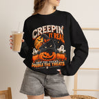Creepin’ It Real™ Halloween Cat Crewneck Sweatshirt