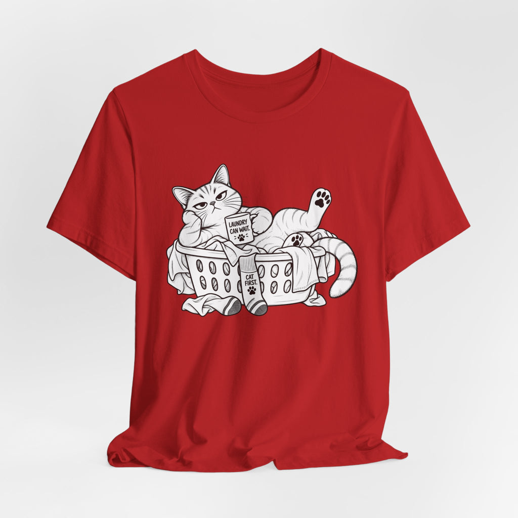 Cat in Laundry Basket T‑Shirt