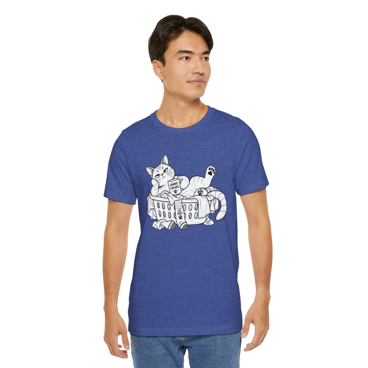 Cat in Laundry Basket T‑Shirt