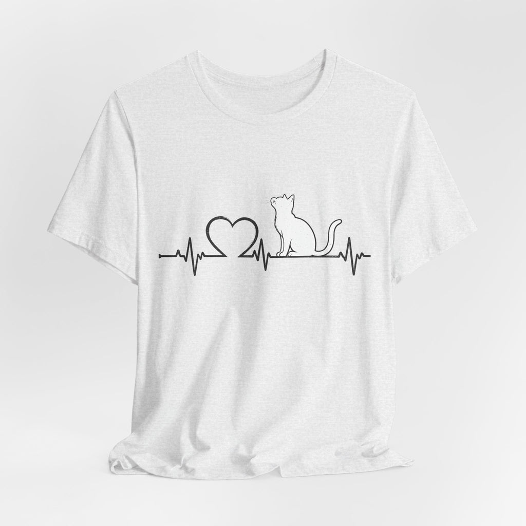 Cat Heartbeat EKG Silhouette T-Shirt