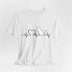 Cat Heartbeat EKG Silhouette T-Shirt