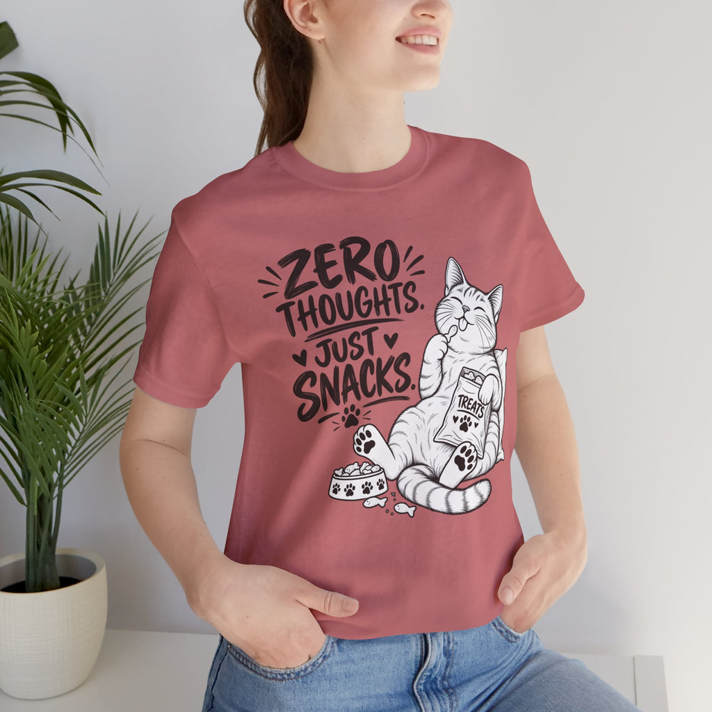 "Zero Thoughts, Just Snacks" Graphic T-Shirt