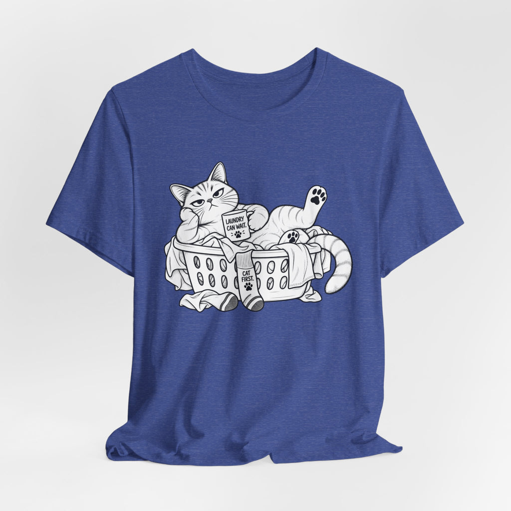 Cat in Laundry Basket T‑Shirt