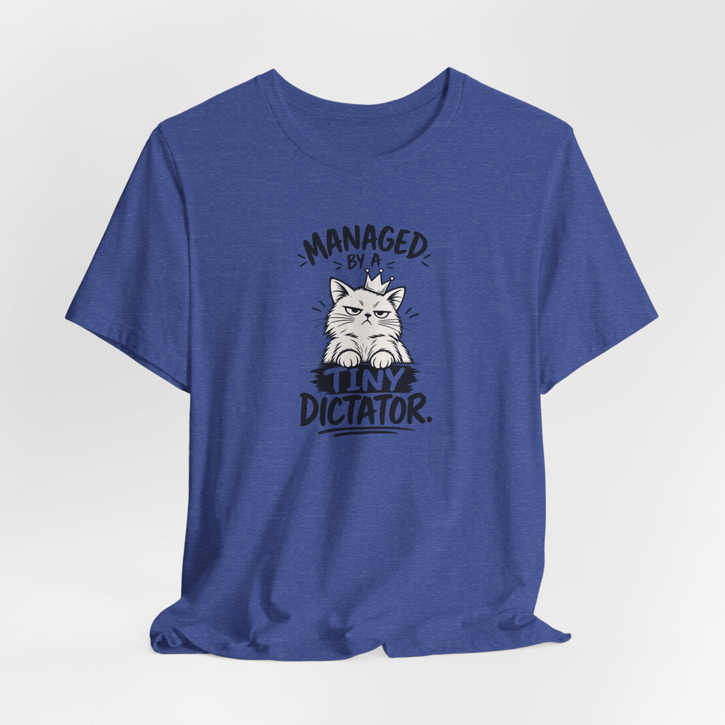 "Managed by a Tiny Dictator" Cat Graphic T-Shirt