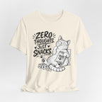 "Zero Thoughts, Just Snacks" Graphic T-Shirt