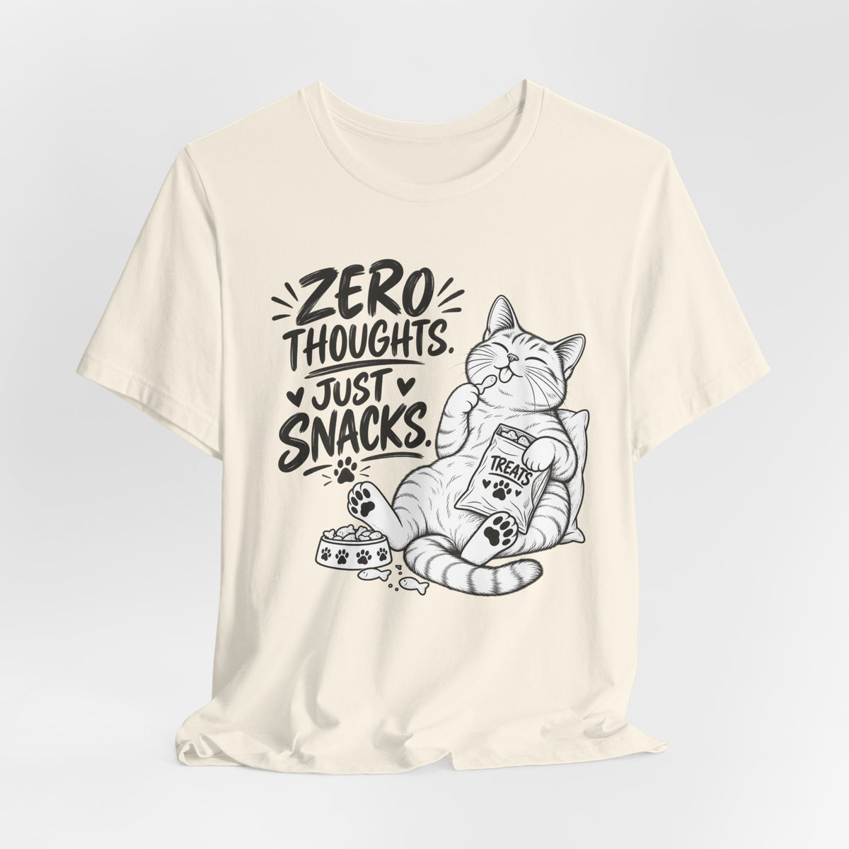 "Zero Thoughts, Just Snacks" Graphic T-Shirt
