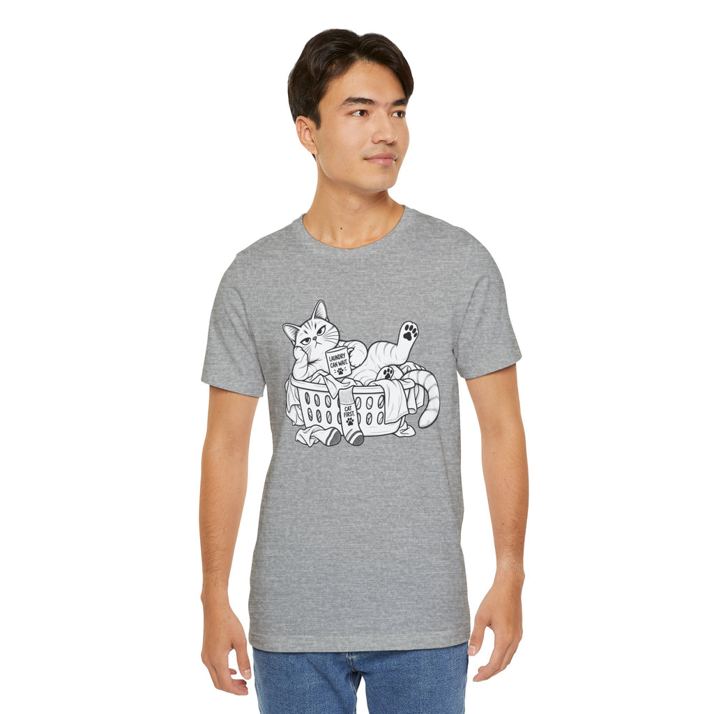 Cat in Laundry Basket T‑Shirt