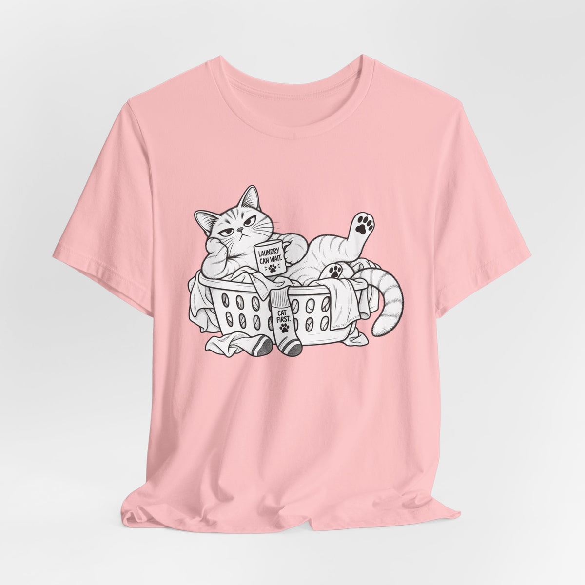 Cat in Laundry Basket T‑Shirt