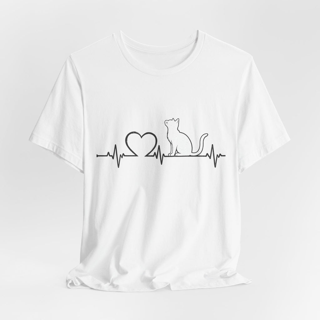 Cat Heartbeat EKG Silhouette T-Shirt