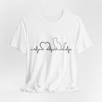 Cat Heartbeat EKG Silhouette T-Shirt