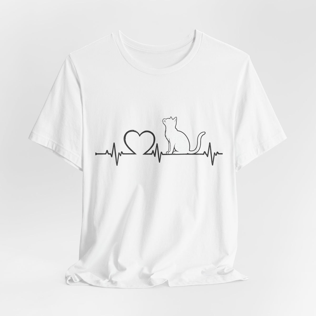 Cat Heartbeat EKG Silhouette T-Shirt