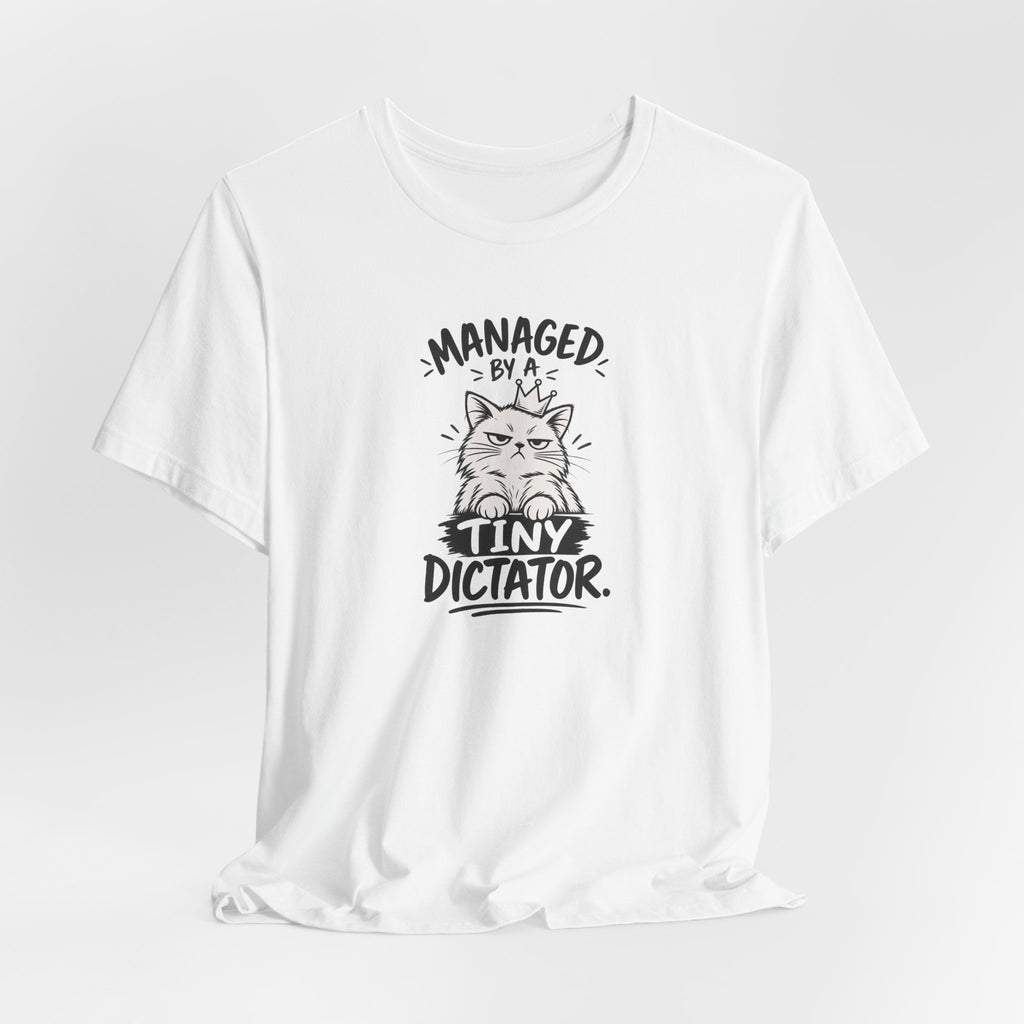 "Managed by a Tiny Dictator" Cat Graphic T-Shirt