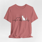 Cat Heartbeat EKG Silhouette T-Shirt