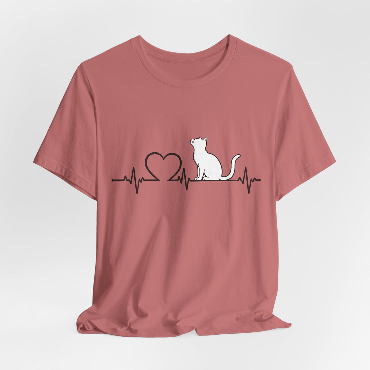 Cat Heartbeat EKG Silhouette T-Shirt