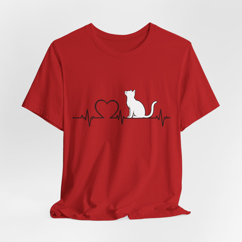 Cat Heartbeat EKG Silhouette T-Shirt