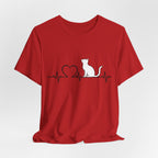 Cat Heartbeat EKG Silhouette T-Shirt
