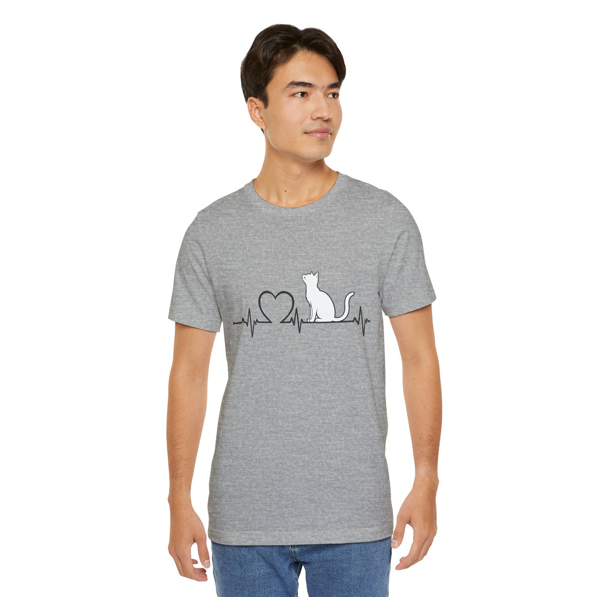 Cat Heartbeat EKG Silhouette T-Shirt