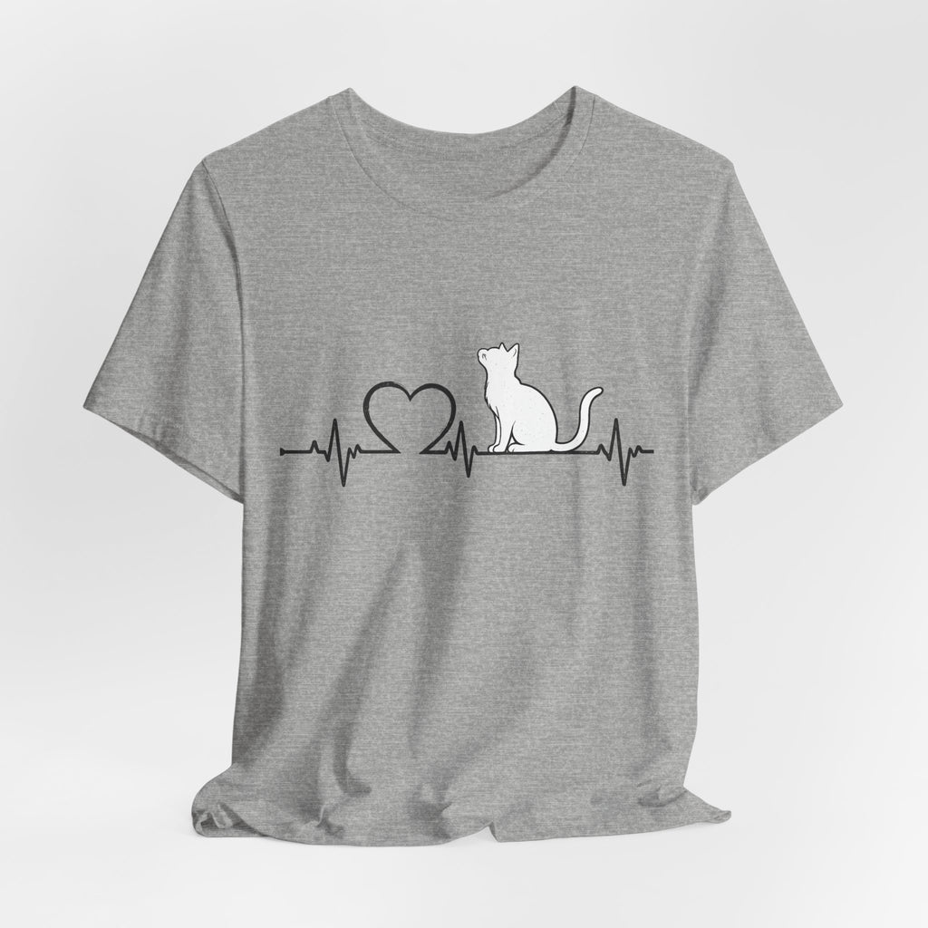 Cat Heartbeat EKG Silhouette T-Shirt