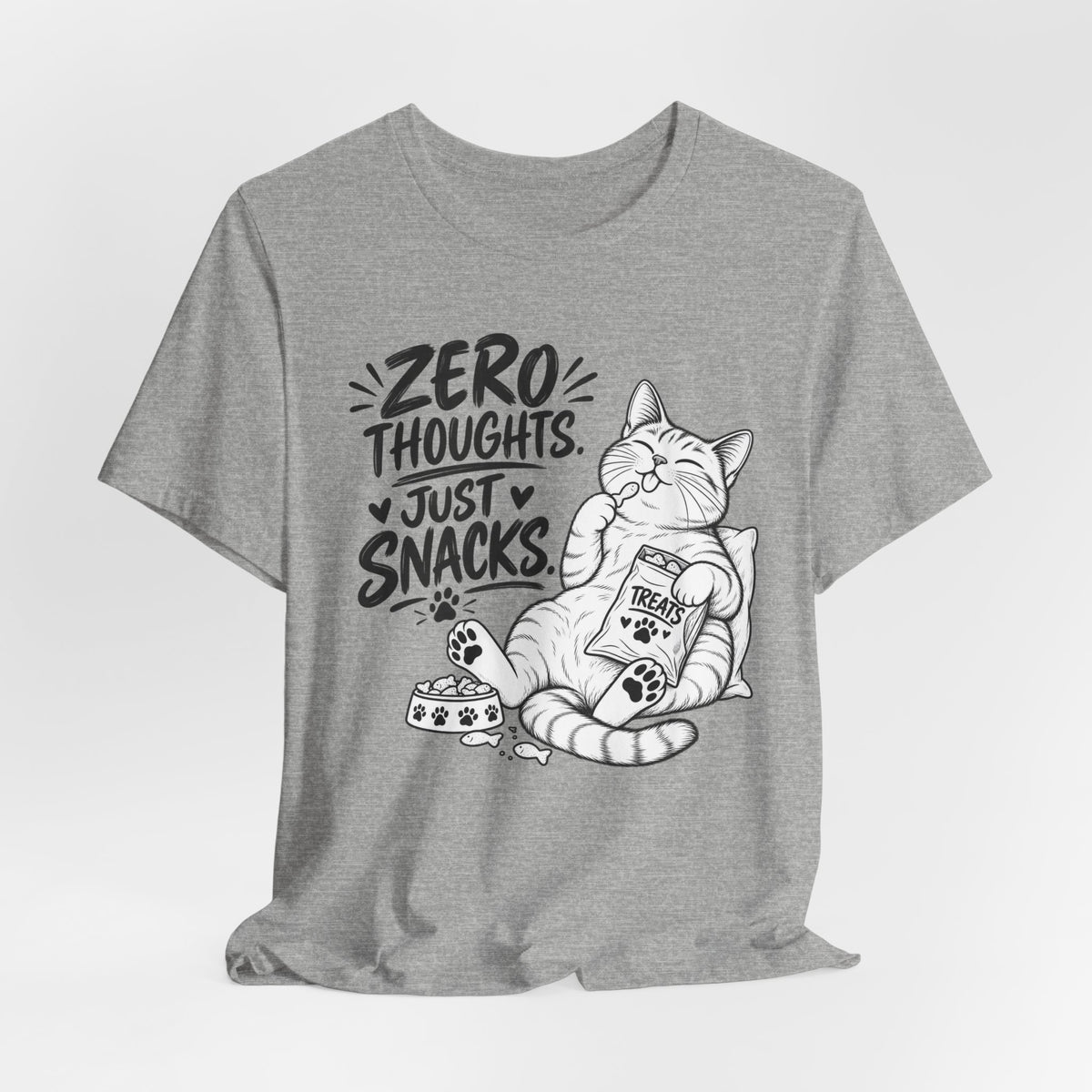 "Zero Thoughts, Just Snacks" Graphic T-Shirt