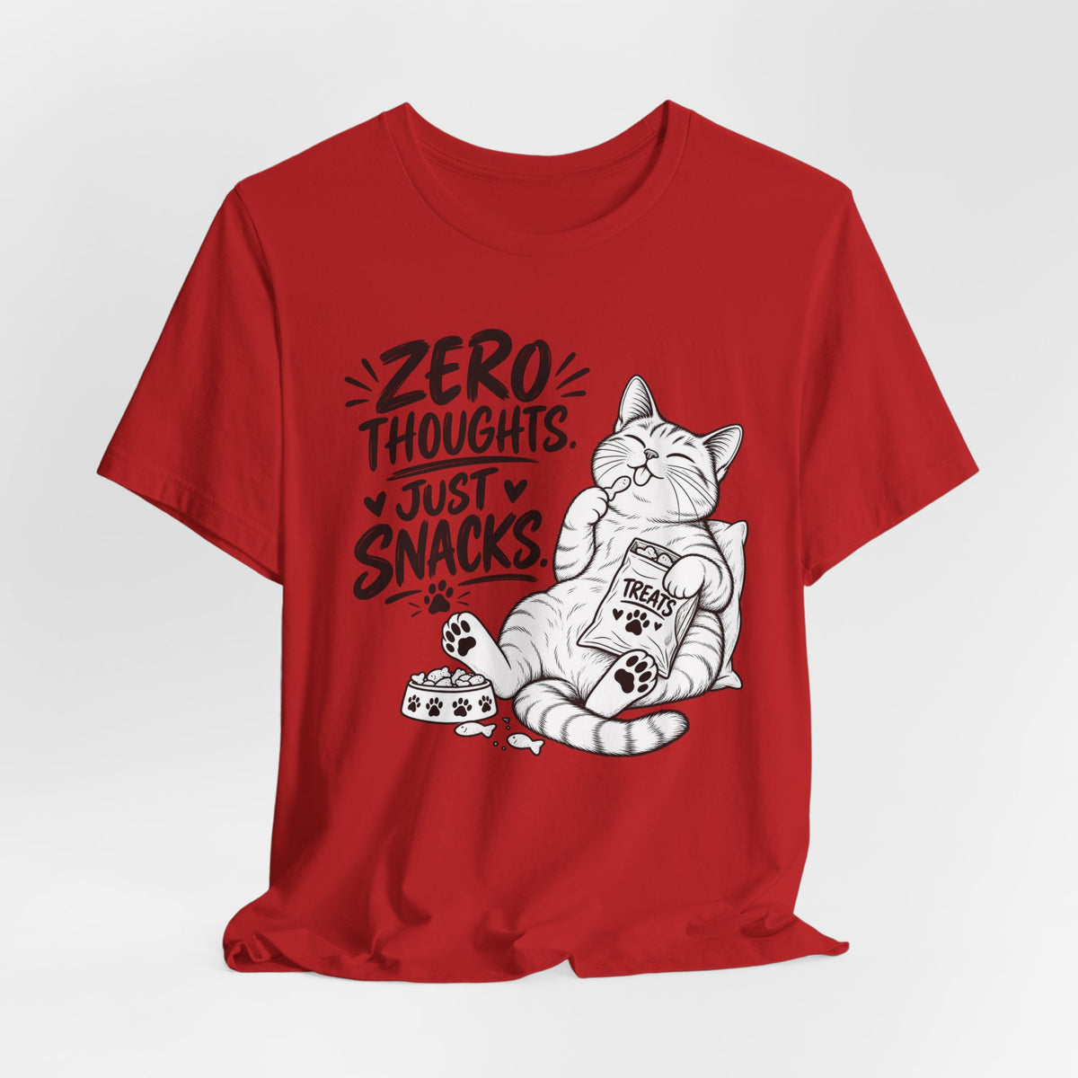 "Zero Thoughts, Just Snacks" Graphic T-Shirt