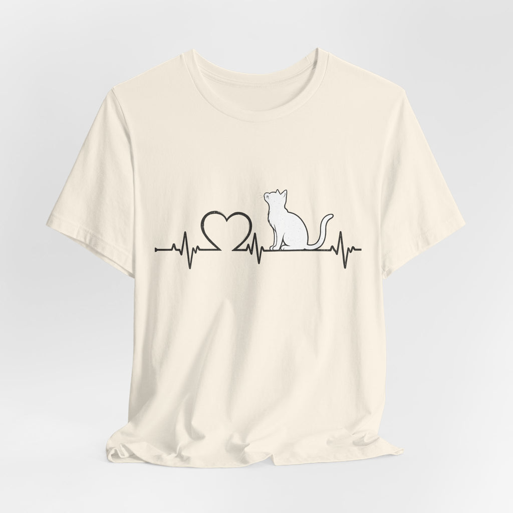 Cat Heartbeat EKG Silhouette T-Shirt