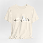 Cat Heartbeat EKG Silhouette T-Shirt