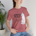 "Introverted but Willing to Discuss My Cat" Graphic T-Shirt