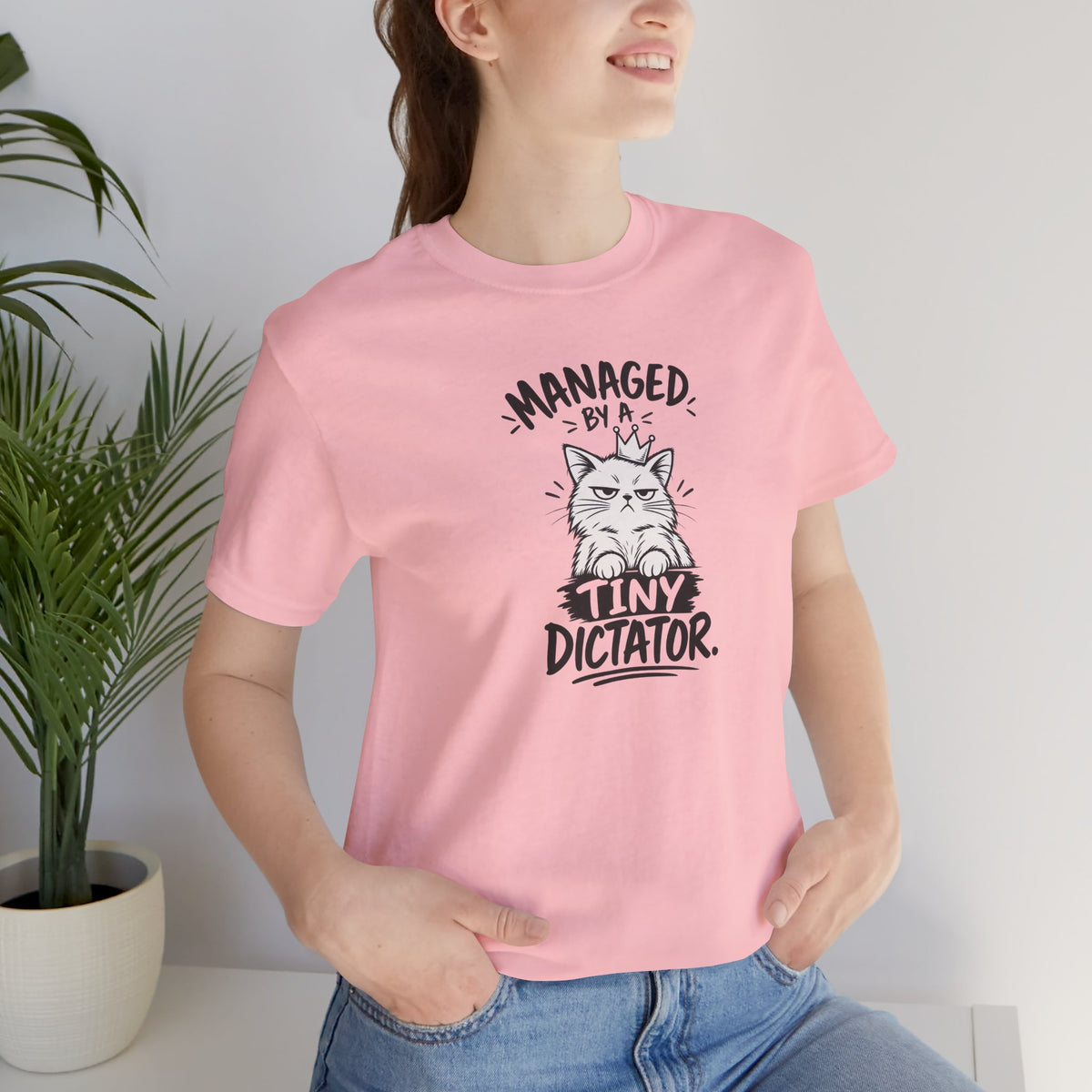 "Managed by a Tiny Dictator" Cat Graphic T-Shirt
