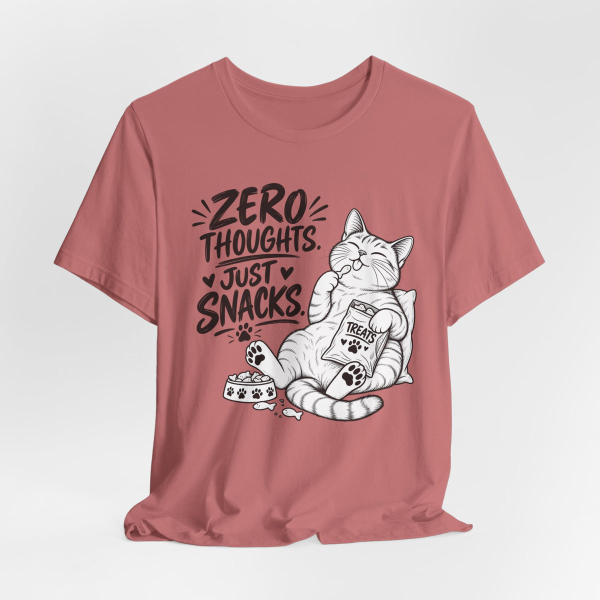 "Zero Thoughts, Just Snacks" Graphic T-Shirt
