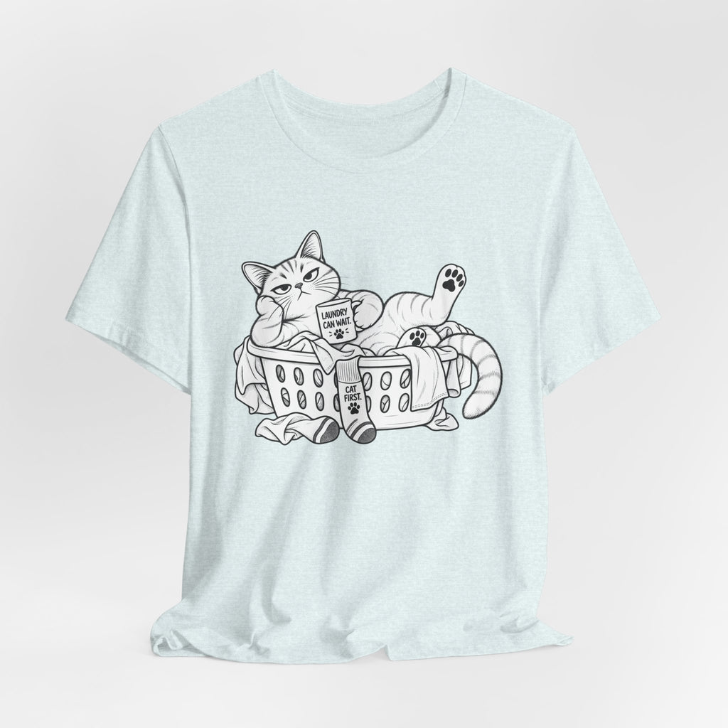 Cat in Laundry Basket T‑Shirt