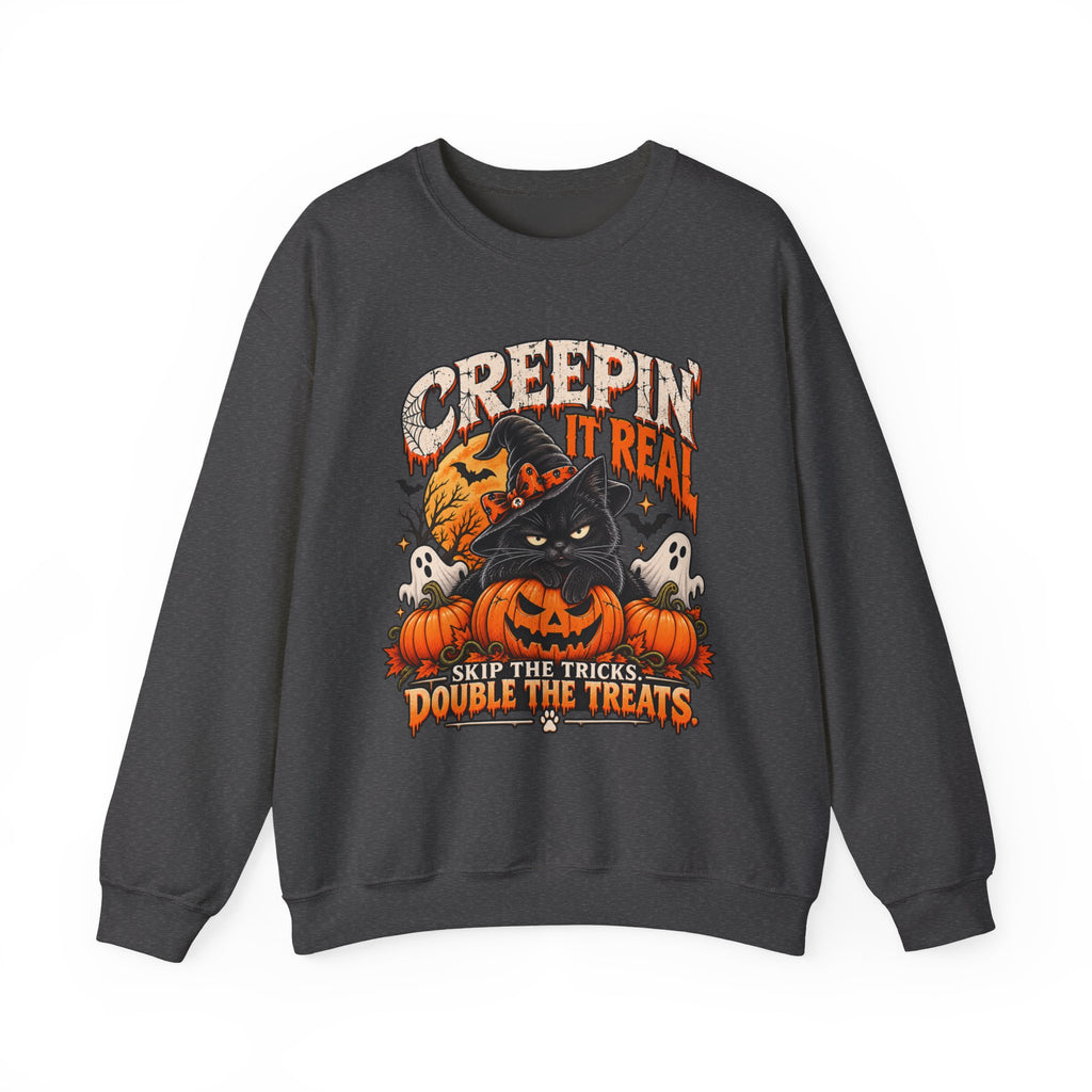Creepin’ It Real™ Halloween Cat Crewneck Sweatshirt