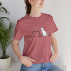 Cat Heartbeat EKG Silhouette T-Shirt