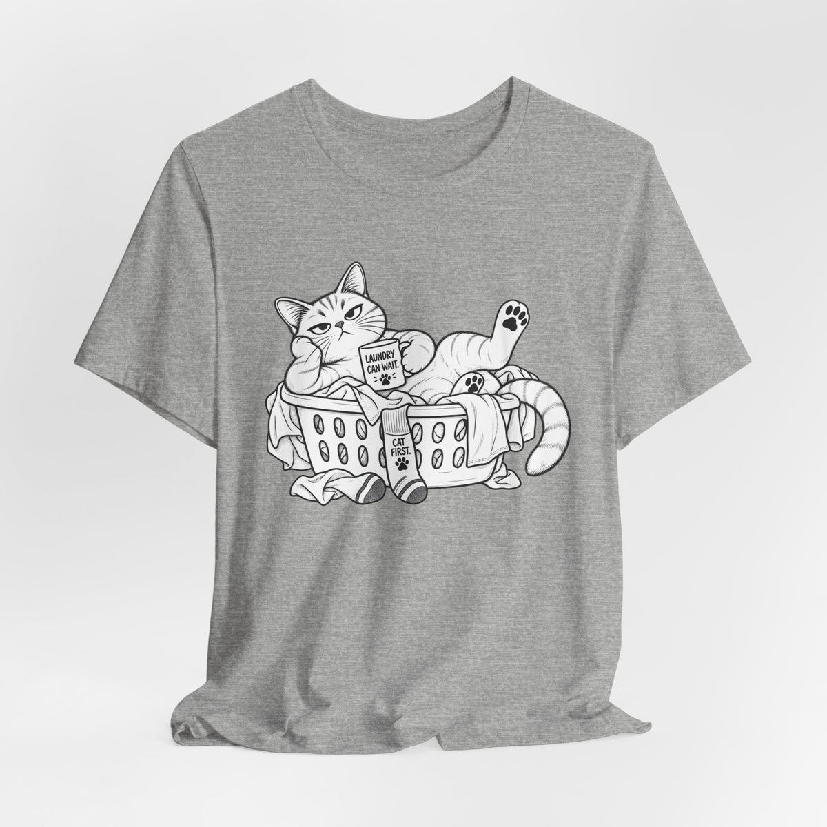 Cat in Laundry Basket T‑Shirt